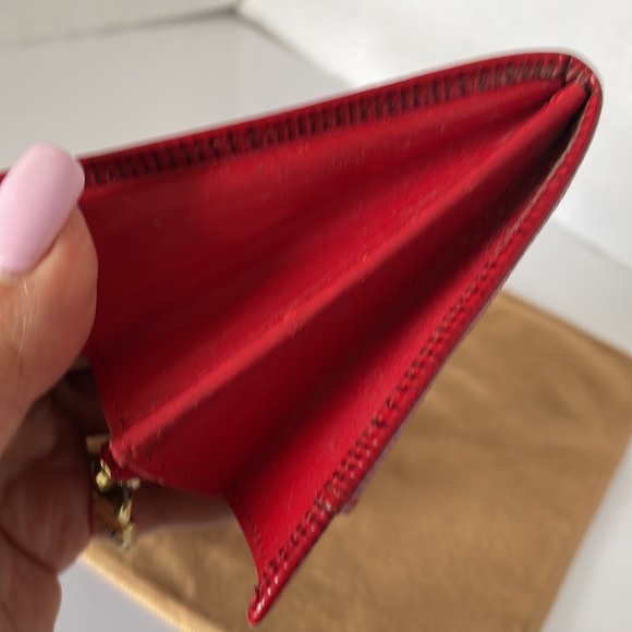 Authentic Louis Vuitton Epi Pochette Coin/Credit Card Red Long Wallet. - Picture 8 of 15